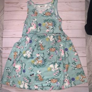 NWOT H&M woodland and unicorn jersey dress